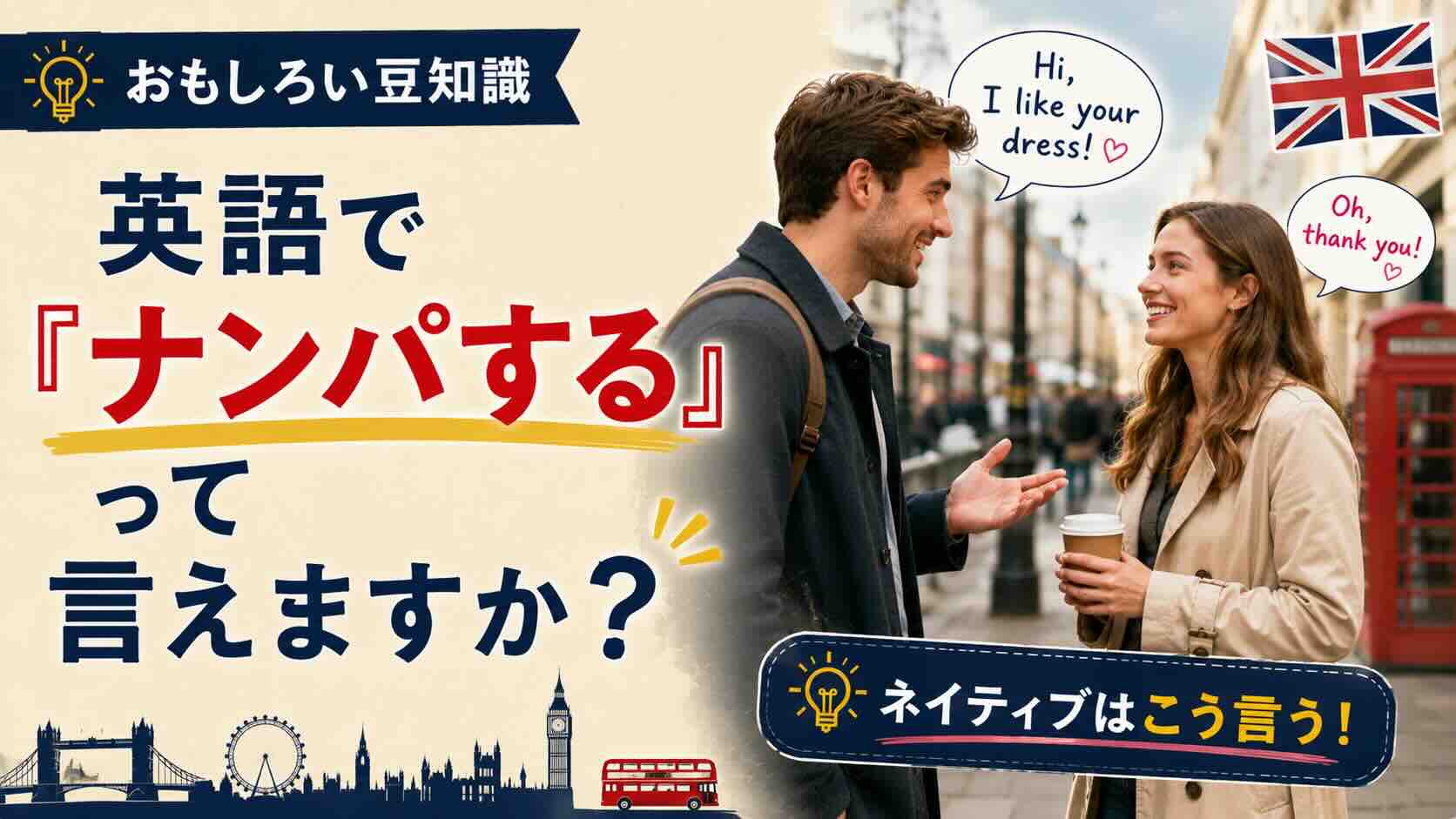 【おもしろい豆知識】英語で『ナンパする』って言えますか？