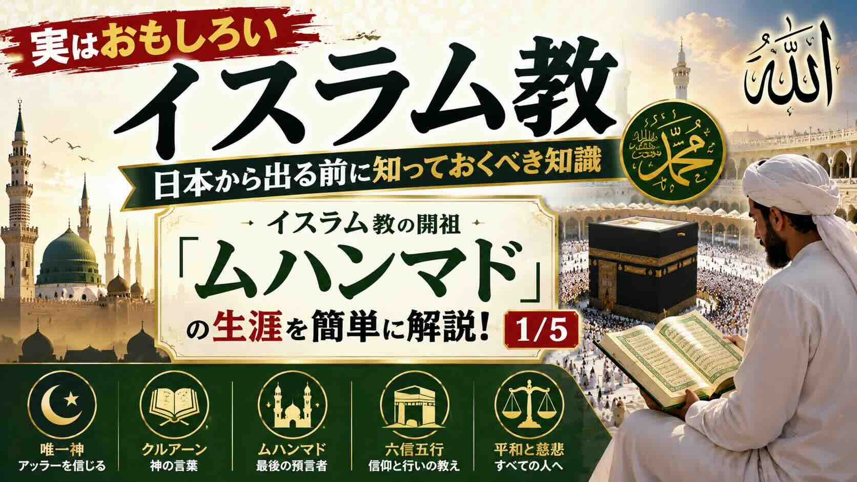 イスラム教の開祖「ムハンマド」の生涯を簡単に解説！【１／５】