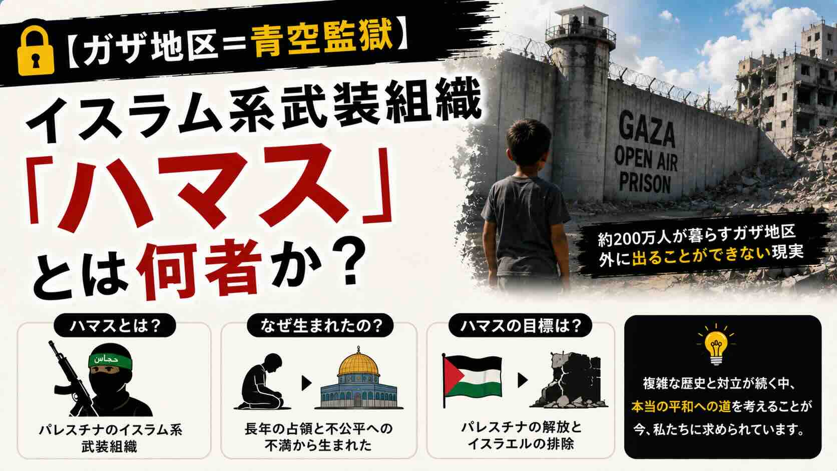 【ガザ地区＝青空監獄】イスラム系武装組織「ハマス」とは何者か？