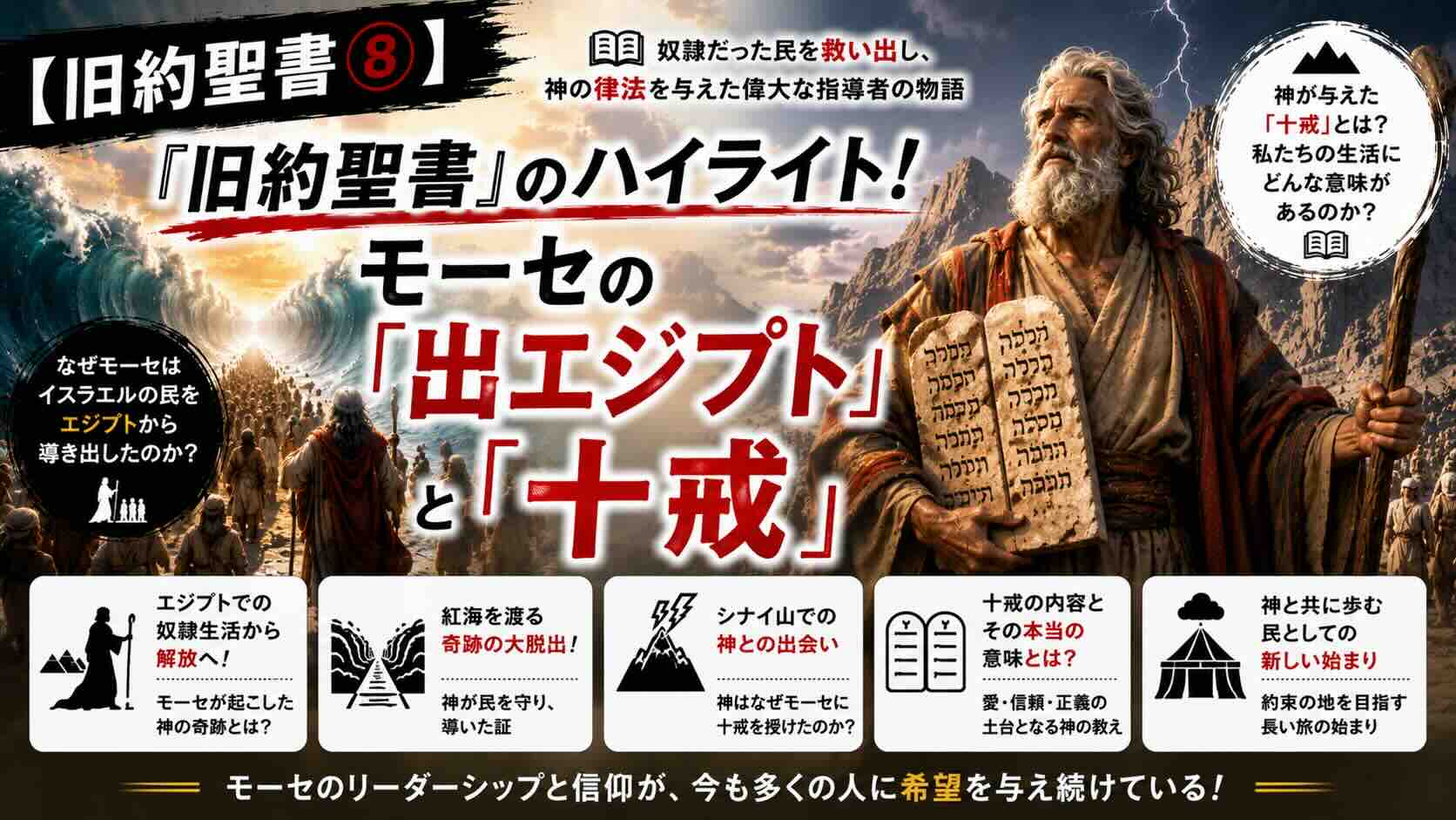 【旧約聖書⑧】『旧約聖書』のハイライト！モーセの「出エジプト」と「十戒」